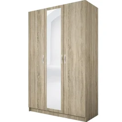 Garnero Arredamenti Armadio 120x190h cm 3 ante con specchio sonoma Plutone Rovere Best