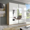 Garnero Arredamenti Armadio 200x210h cm 2 ante con specchio rovere bianco Logan Gihome® Clearance
