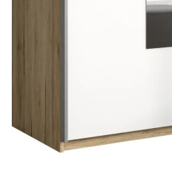 Garnero Arredamenti Armadio 200x210h cm 2 ante con specchio rovere bianco Logan Gihome® Clearance