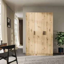 Garnero Arredamenti Armadio 120x191h cm 3 ante design Rodari Rovere Rustico Hot