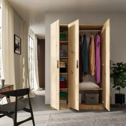 Garnero Arredamenti Armadio 120x191h cm 3 ante design Rodari Rovere Rustico Hot