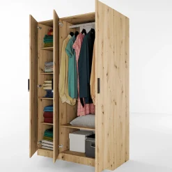 Garnero Arredamenti Armadio 120x191h cm 3 ante design Rodari Rovere Rustico Hot