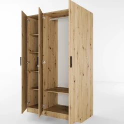 Garnero Arredamenti Armadio 120x191h cm 3 ante design Rodari Rovere Rustico Hot