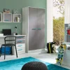 Garnero Arredamenti Armadio 96x195h cm 2 ante moderno pino bianco grigio blu Maya Gihome® New