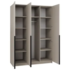 Garnero Arredamenti Armadio 150x215h cm 3 ante moderno beige nero Glammy 3 Beige - Nero Sale