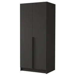 Garnero Arredamenti Armadio 100x215h cm 2 ante moderno nero Glammy 2 Nero Opaco - Nero Clearance