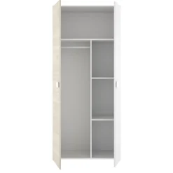 Garnero Arredamenti Armadio 90x205h cm 2 ante moderno rovere bianco Cairo Discount