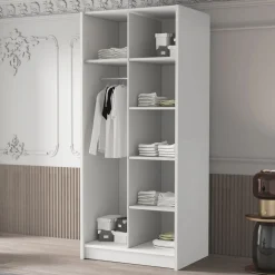 Garnero Arredamenti Armadio 100x215h cm 2 ante moderno bianco nero Glammy 2 Bianco Opaco - Nero Online