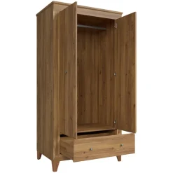 Garnero Arredamenti Armadio 102x202h cm 2 ante rovere scuro Lucca Discount