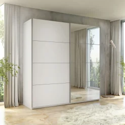 Garnero Arredamenti Armadio 200x210h cm 2 ante scorrevoli con specchio bianco Lilly Best