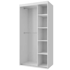 Garnero Arredamenti Armadio 100x205h cm 2 ante scorrevoli con specchio bianco Boselia