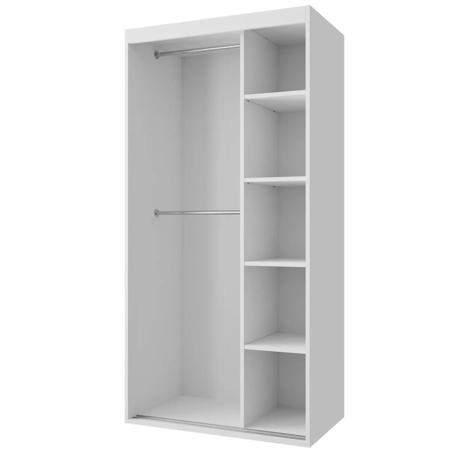 Garnero Arredamenti Armadio 100x205h cm 2 ante scorrevoli con specchio bianco Boselia