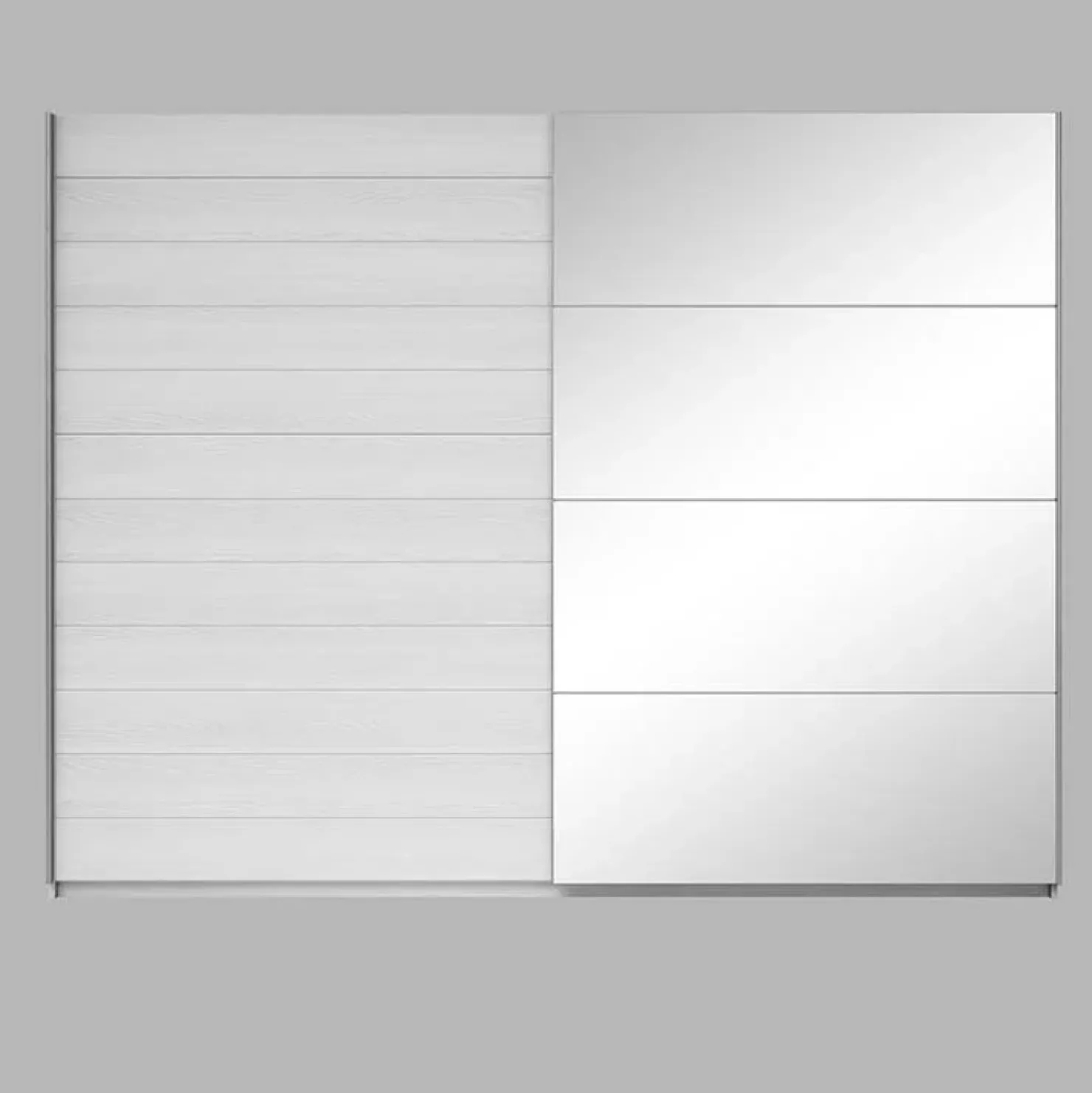 Garnero Arredamenti Armadio 270x210h cm 2 ante scorrevoli con specchio Cortina Gihome® Bianco Frassinato Discount