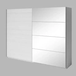 Garnero Arredamenti Armadio 270x210h cm 2 ante scorrevoli con specchio Cortina Gihome® Bianco Frassinato Discount