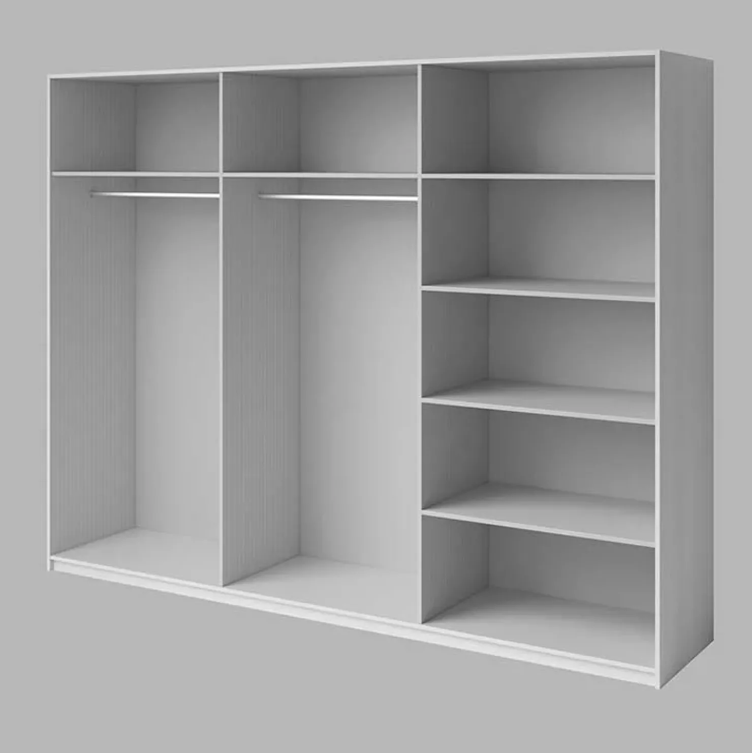 Garnero Arredamenti Armadio 270x210h cm 2 ante scorrevoli con specchio Cortina Gihome® Bianco Frassinato Discount