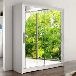 Garnero Arredamenti Armadio 150x200h cm 2 ante scorrevoli con specchio bianco Lunysia Sale