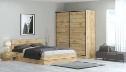 Garnero Arredamenti Armadio 180x200h cm 2 ante scorrevoli moderno quercia Tamika Discount