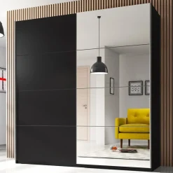 Garnero Arredamenti Armadio 221x210h cm 2 ante scorrevoli Pascal Gihome® Nero Opaco Online