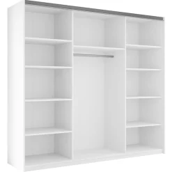 Garnero Arredamenti Armadio 250x210h cm 3 ante scorrevoli con specchio bianco Lilly Outlet