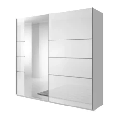 Garnero Arredamenti Armadio 180x210h cm 2 ante scorrevoli con specchio bianco lucido Marcus Gihome® Sale