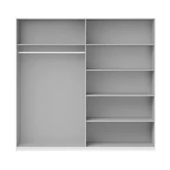 Garnero Arredamenti Armadio 200x210h cm 2 ante scorrevoli con specchio bianco lucido Marcus Gihome® Online