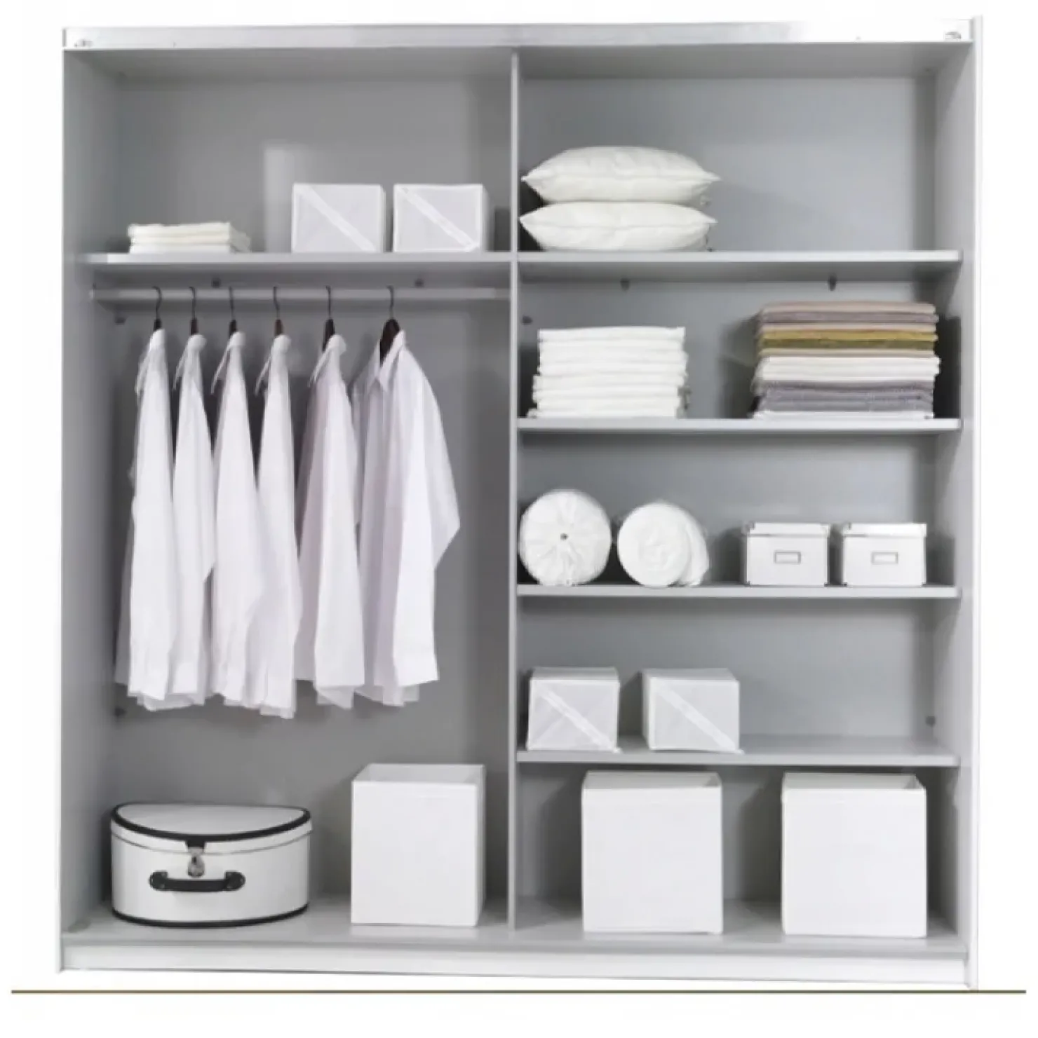 Garnero Arredamenti Armadio 200x210h cm 2 ante scorrevoli con specchio bianco opaco Pascal Gihome® Clearance