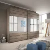 Garnero Arredamenti Armadio 270x210h cm 2 ante scorrevoli con specchio rovere scuro Brock Gihome®