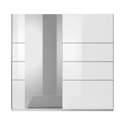 Garnero Arredamenti Armadio 221x210h cm 2 ante scorrevoli con specchio bianco lucido Marcus Gihome® Hot