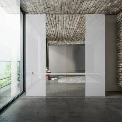 Garnero Arredamenti Armadio 200x209h cm 4 ante specchio bianco lucido Twilight New