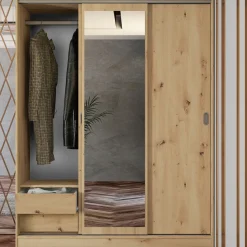 Garnero Arredamenti Armadio 150x191h cm scorrevole con specchio Collodi Rovere Rustico Hot