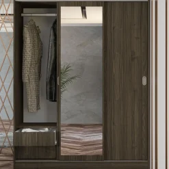 Garnero Arredamenti Armadio 150x191h cm scorrevole con specchio Collodi Noce Hot