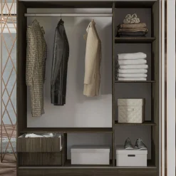 Garnero Arredamenti Armadio 150x191h cm scorrevole con specchio Collodi Noce Hot