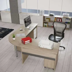 Garnero Arredamenti Arredo ufficio completo moderno rovere antracite lucido Time 18 Hot