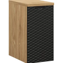 Garnero Arredamenti Base bagno sospesa 30x60h cm 1 anta nero rovere Swim Nero - Rovere Discount