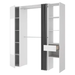 Garnero Arredamenti Cabina armadio 177x205h cm 1 anta con specchio moderno bianco grigio Gonzalo New