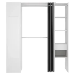 Garnero Arredamenti Cabina armadio 177x205h cm 1 anta con specchio moderno bianco grigio Gonzalo New