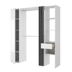 Garnero Arredamenti Cabina armadio 177x205h cm 1 anta con specchio moderno bianco grigio Gonzalo New