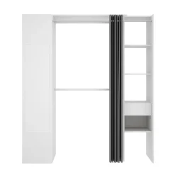 Garnero Arredamenti Cabina armadio 177x205h cm 1 anta con specchio moderno bianco grigio Gonzalo New