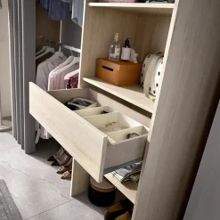 Garnero Arredamenti Cabina armadio 160x205h cm allungabile moderno aperto con tenda noce Gover Rovere New