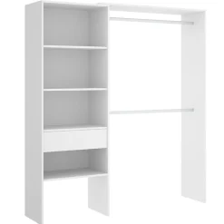 Garnero Arredamenti Cabina armadio 160x187h cm allungabile moderno aperto bianco Mobik Bianco Opaco New