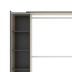 Garnero Arredamenti Cabina armadio 180x205h cm allungabile moderno aperto con tenda rovere grafite Simpli Rovere - Antracite Sale