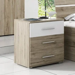 Garnero Arredamenti Camera completa con letto matrimoniale 160x200cm rovere natura bianco Copenhagen New