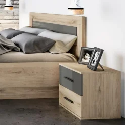 Garnero Arredamenti Camera da letto completa matrimoniale rovere antracite lucido Senna Online