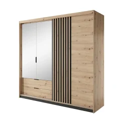 Garnero Arredamenti Camera da letto completa matrimoniale moderna rovere antracite Rubik Hot