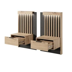 Garnero Arredamenti Camera da letto completa matrimoniale moderna rovere antracite Rubik Hot