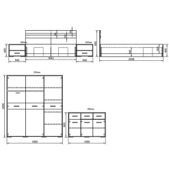 Garnero Arredamenti Camera da letto completa matrimoniale pino bianco rovere sonoma Dublino Best