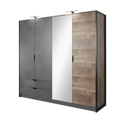 Garnero Arredamenti Camera da letto completa matrimoniale moderna grigio quercia Dable Outlet