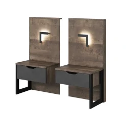 Garnero Arredamenti Camera da letto completa matrimoniale moderna grigio quercia Dable Outlet