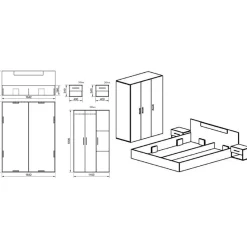 Garnero Arredamenti Camera da letto moderna completa matrimoniale bianco opaco Verona Hot