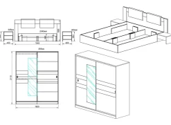Garnero Arredamenti Camera da letto moderna completa matrimoniale rovere grigio Altea New